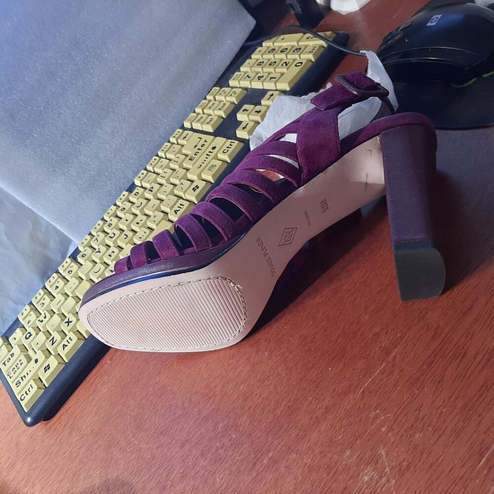 NEW ! Donald Pliner Sevanna Suede Dress Sandal Purple Size 9.5 - Picture 5 of 7